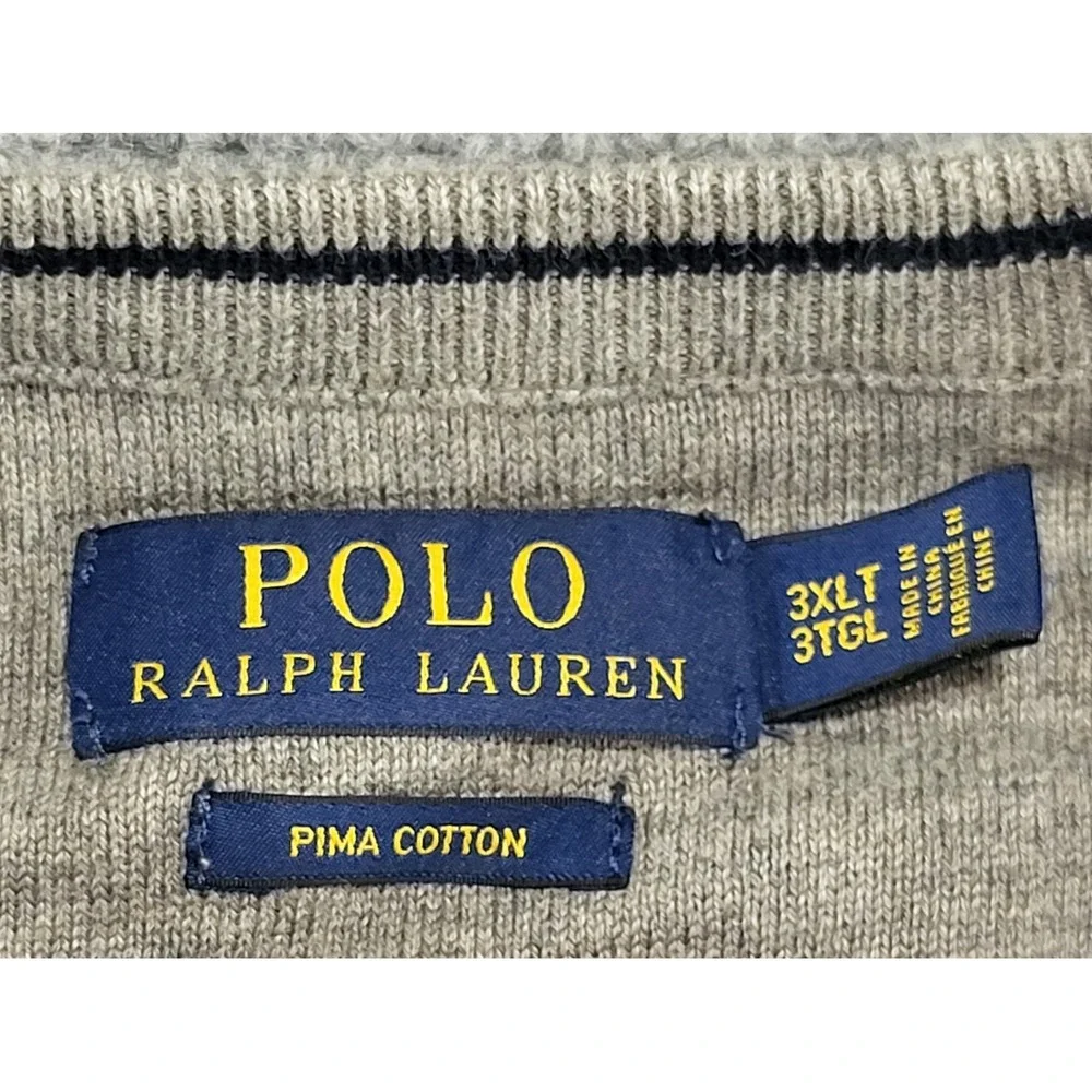 Polo Ralph Lauren Sweater Men's XXX-Large Blue Pima Cotton Crewneck Pony Logo